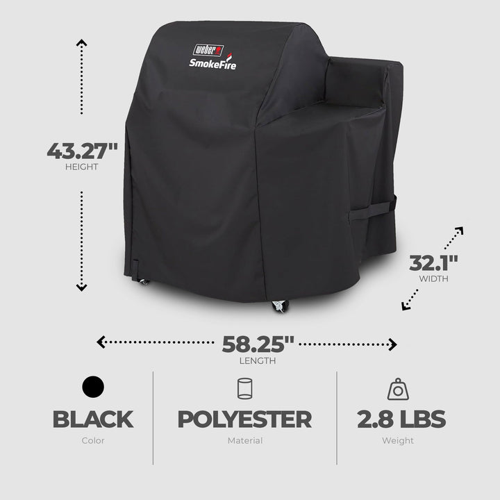Weber SmokeFire EX4 Wood Pellet BBQ Grill Polyester Cover, Black (Open Box) - VMInnovations