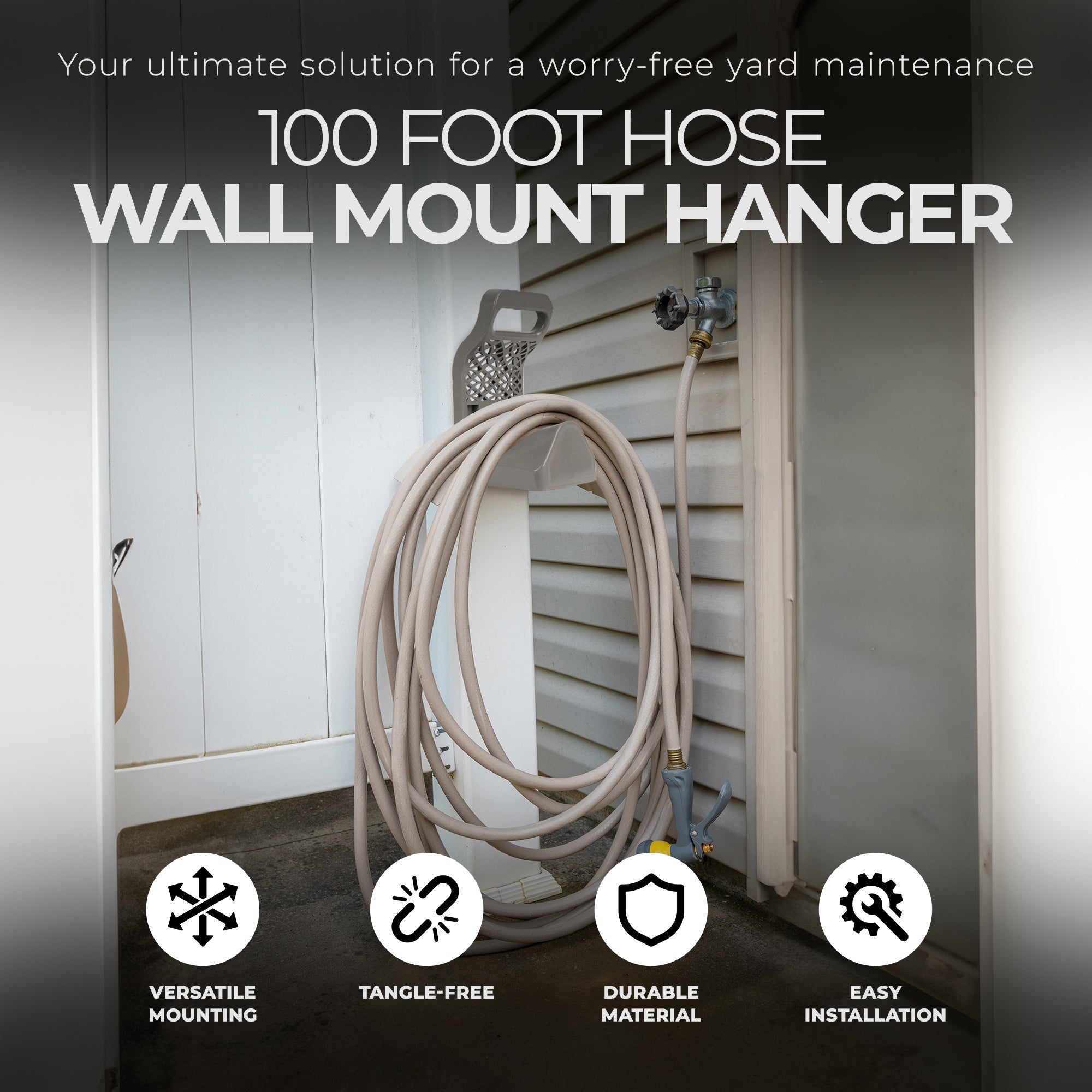 Teknor Apex G 0.62lb Durable 100 Foot Wall Mount Hose Hanger, Gray (Open Box) - VMInnovations