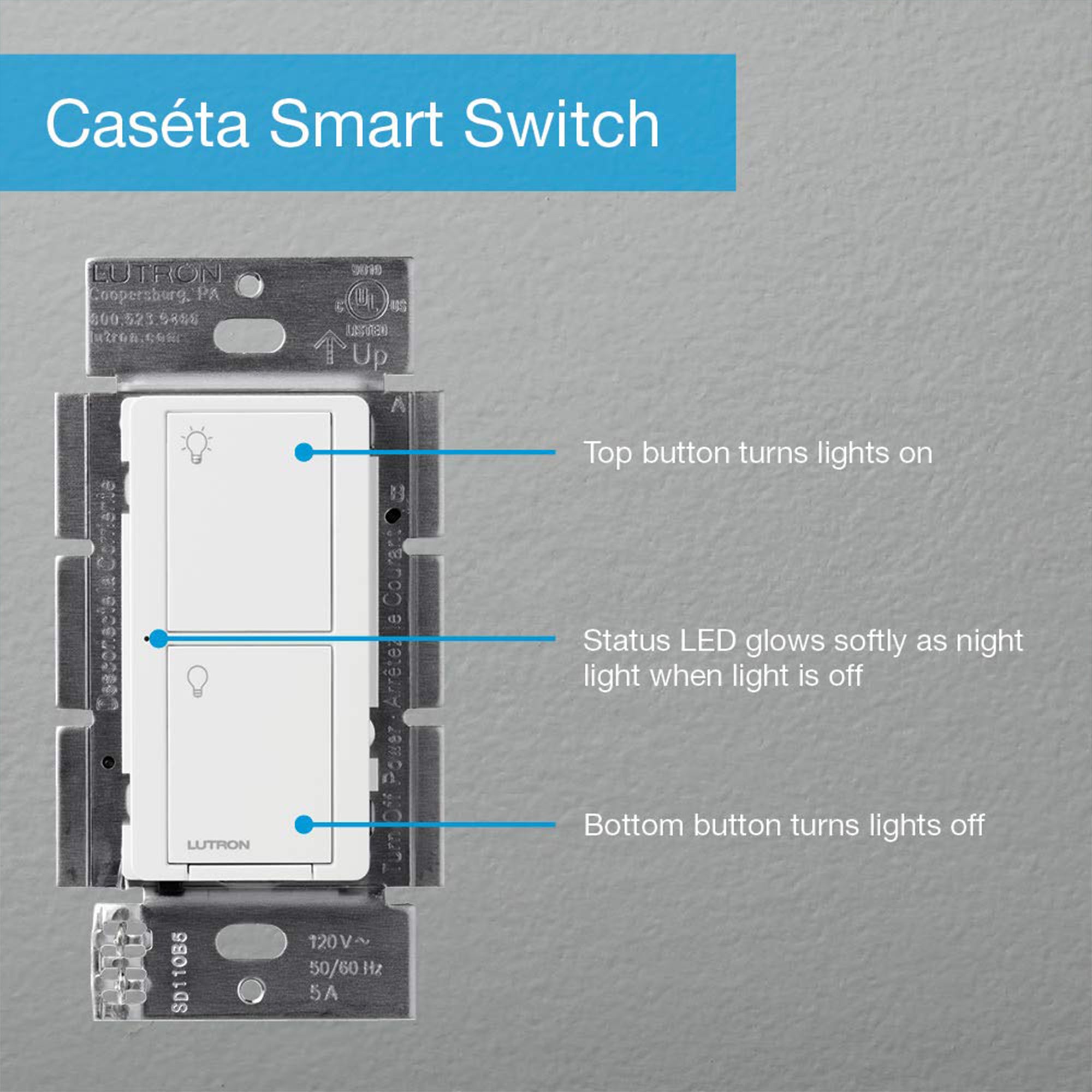 Lutron Caseta Wireless Dimmer Kit with Smart Bridge, Switch, Remote & Bracket