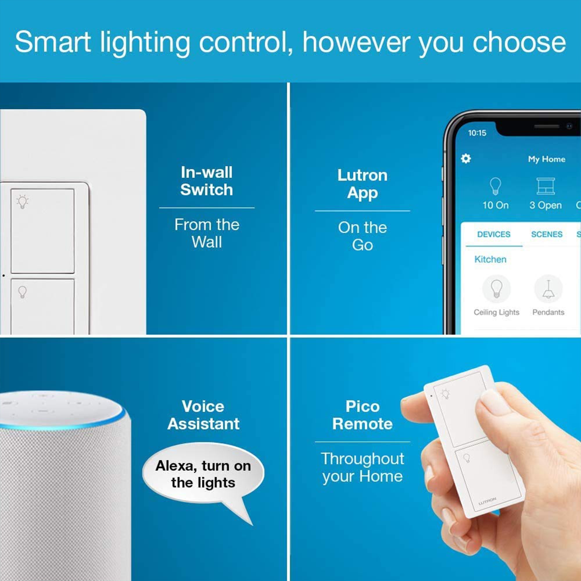 Lutron Caseta Wireless Dimmer Kit with Smart Bridge, Switch, Remote & Bracket