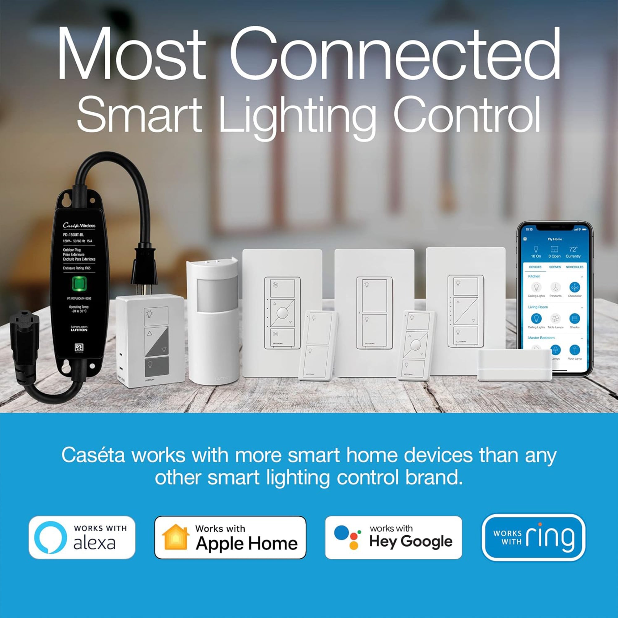 Lutron Caseta Wireless Dimmer Kit with Smart Bridge, Switch, Remote & Bracket