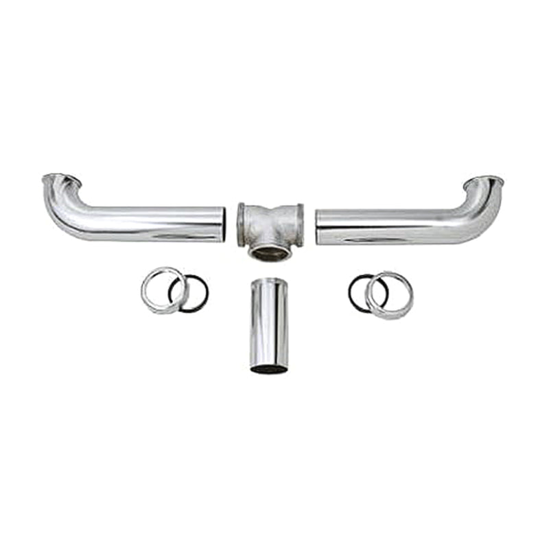 Master Plumber 2 Bowl Center Outlet Drain with Chrome Plated Brass for Sinks