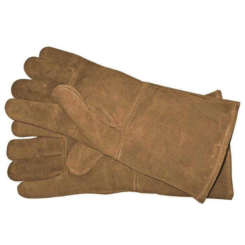 Panacea Breathable Fireplace Hearth Gloves Shields Splinters and Burns, Brown