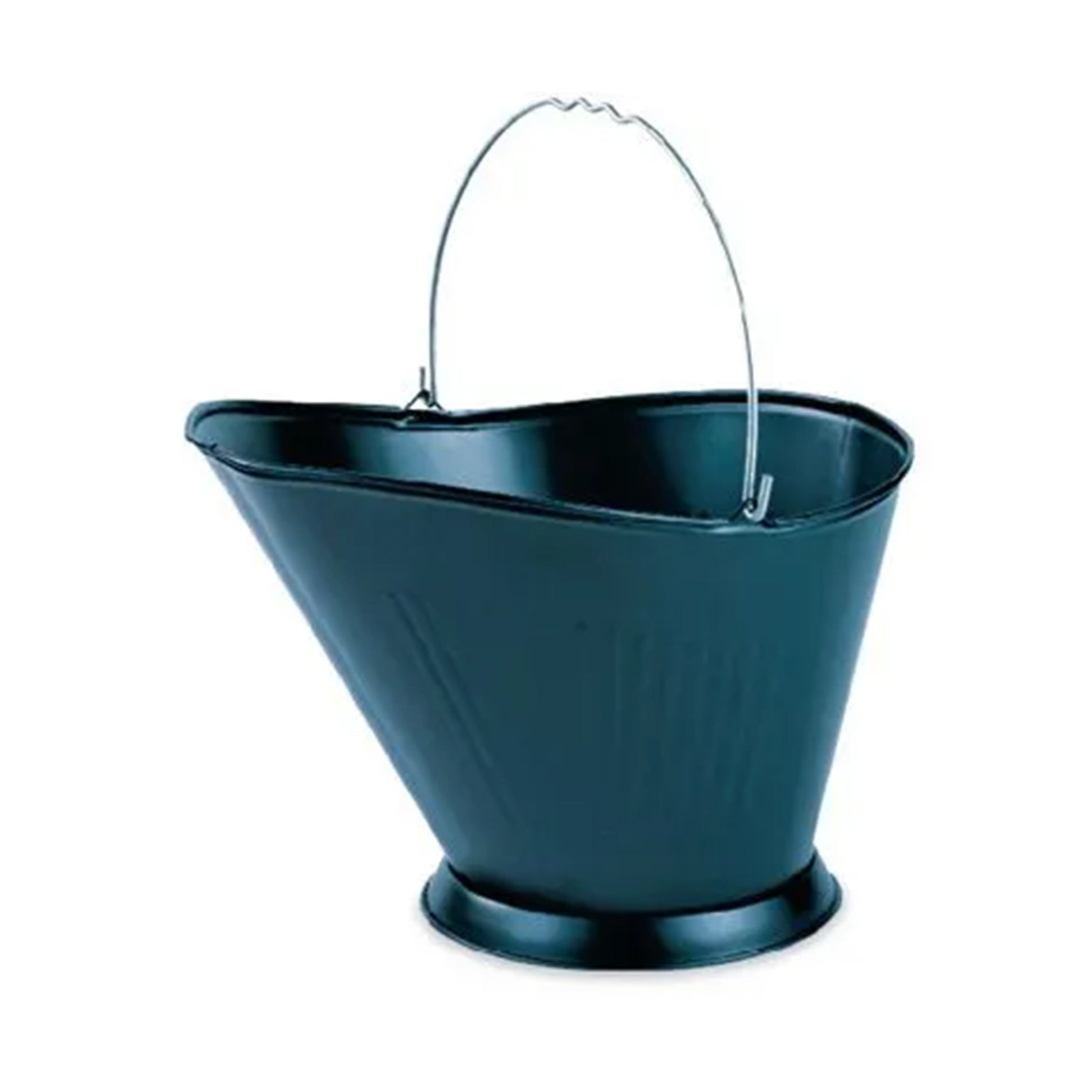 Panacea Products Modern Round Powder Coated Steel Fireplace Coal Scuttle, Black - VMInnovations