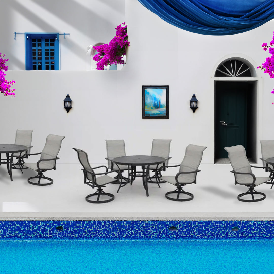 Four Seasons Courtyard Sling Swivel Rocker w/Aluminum Frame (2pk)(Open Box) - VMInnovations