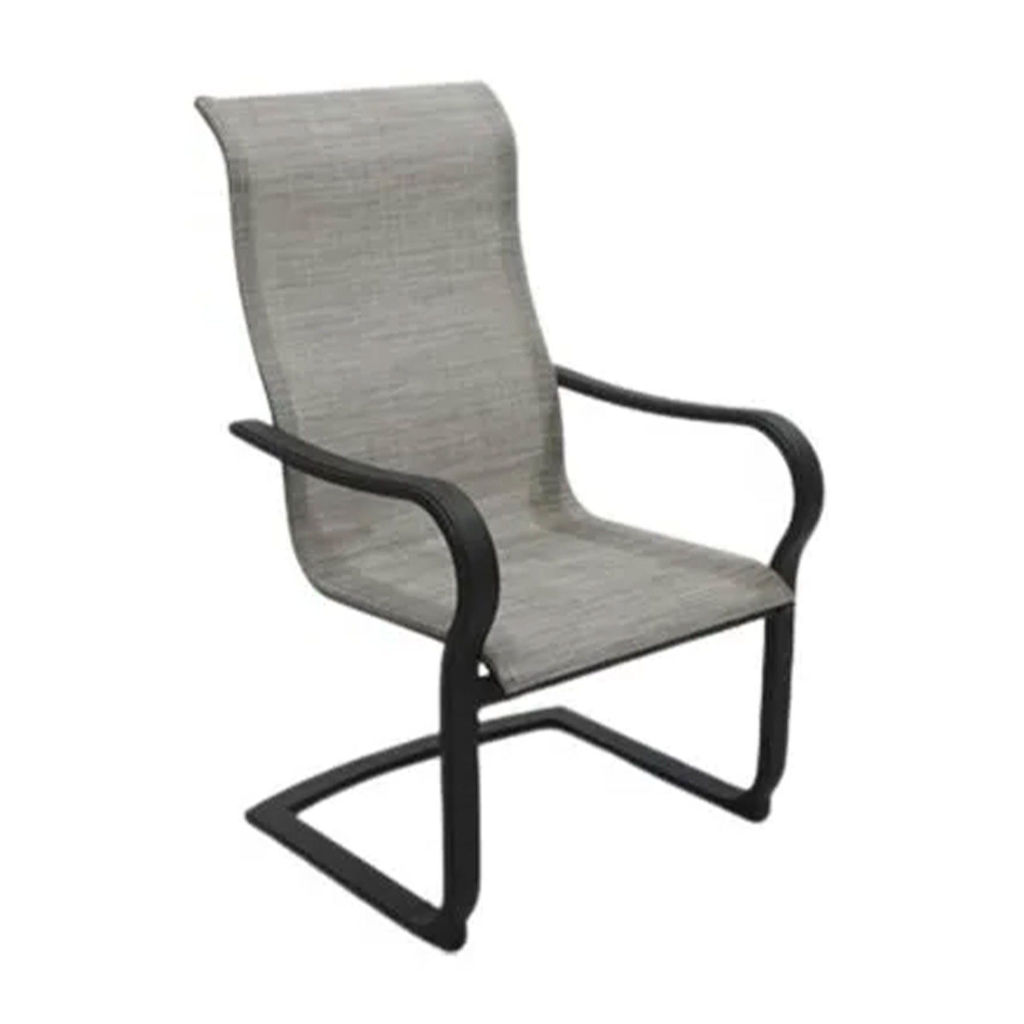 Four Seasons Courtyard Palermo C-Spring Sling Fabric Outdoor Chair, Gray, 4 Pack - VMInnovations