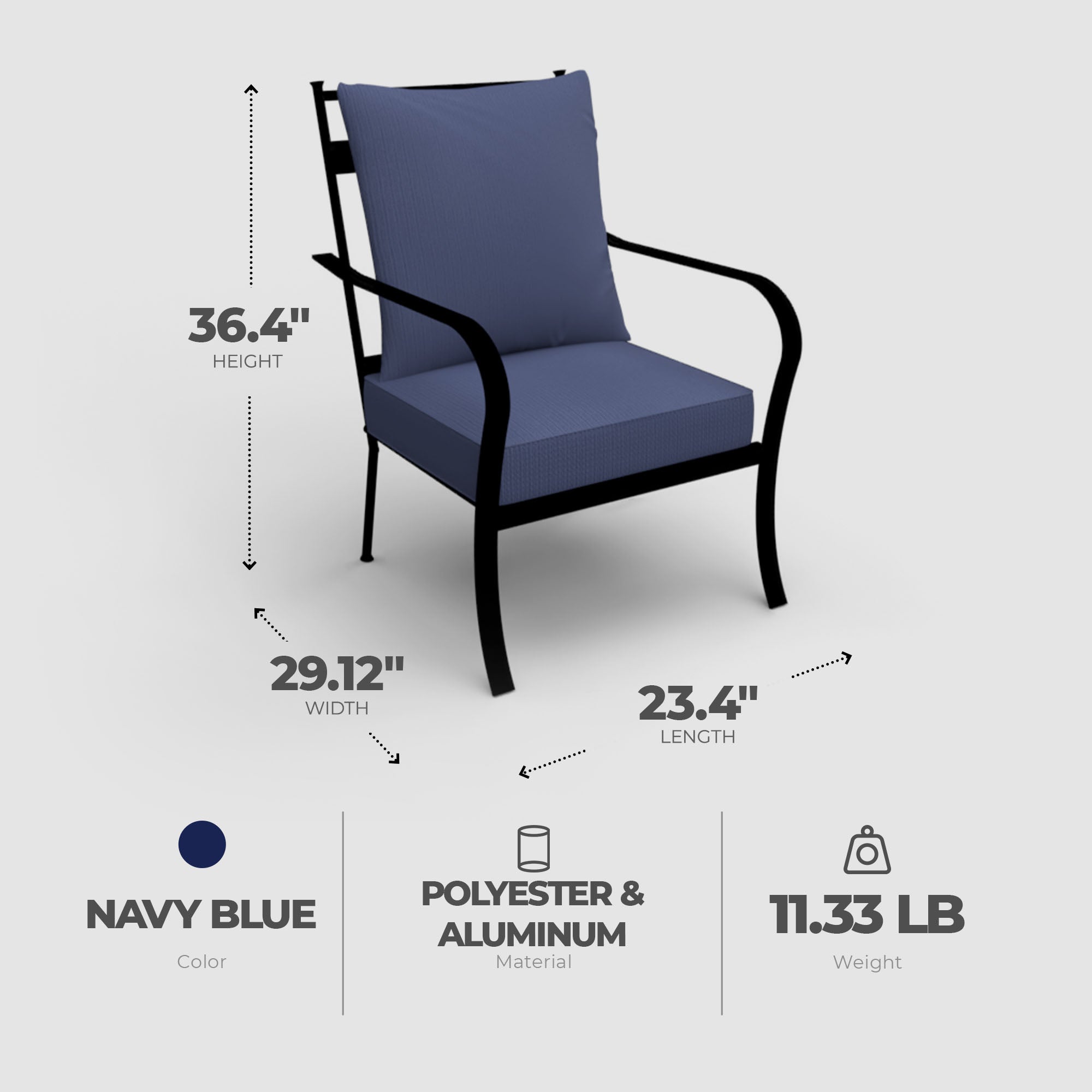 Four Seasons Courtyard Canmore Captain Chair w/Aluminum Frame Chair (4 Pack) - VMInnovations