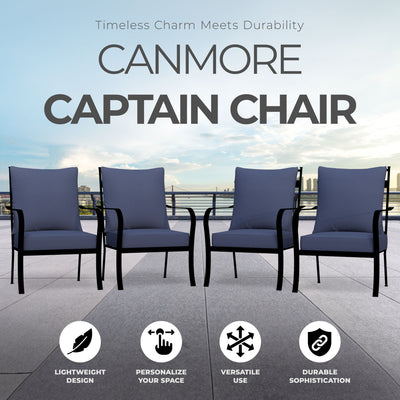 Four Seasons Courtyard Canmore Captain Chair w/Aluminum Frame Chair (4 Pack) - VMInnovations
