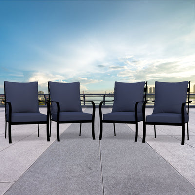 Four Seasons Courtyard Canmore Captain Chair w/Aluminum Frame Chair (4 Pack) - VMInnovations