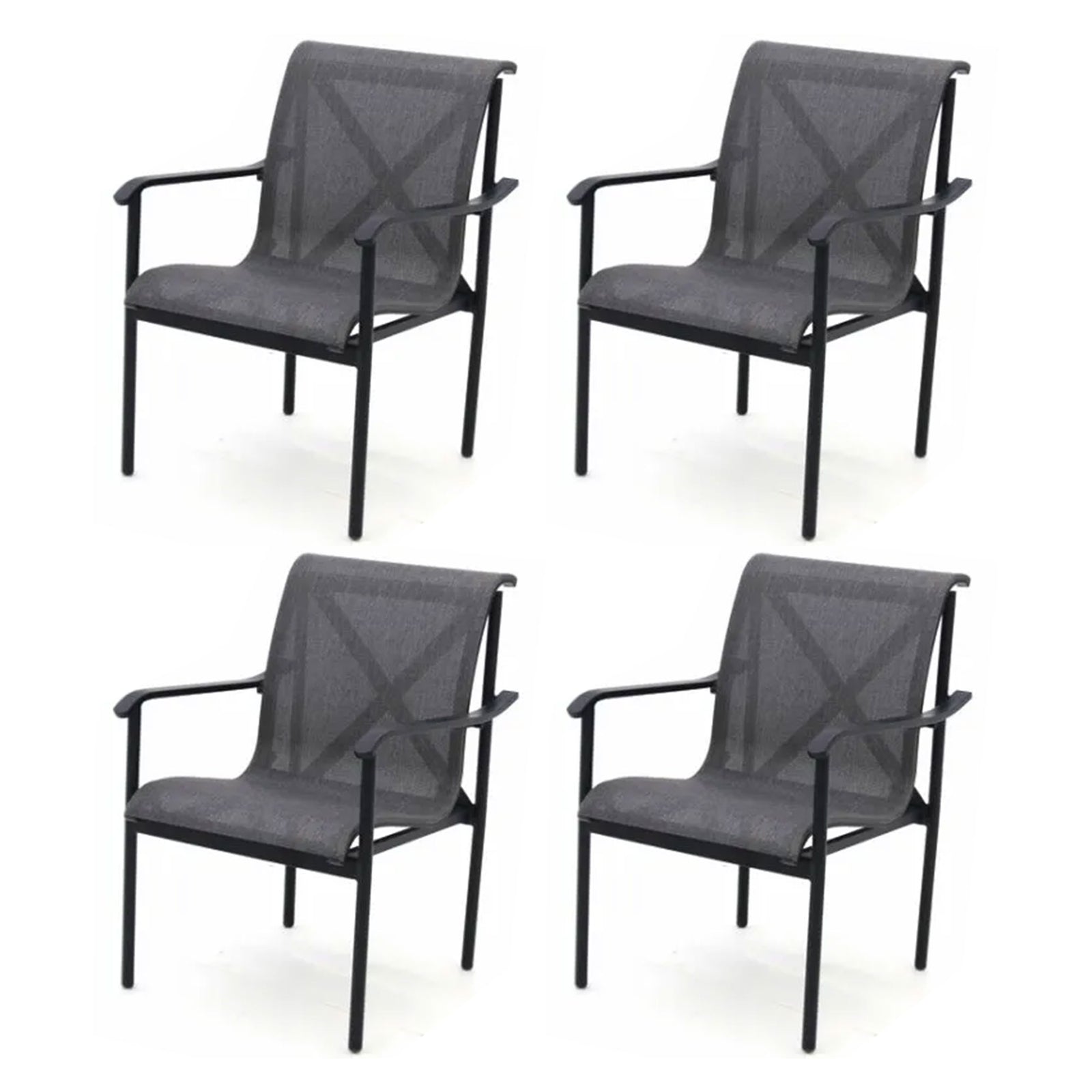 Four Seasons Courtyard Sling Fabric w/Aluminum Frame Chair (4pk) (Open Box) - VMInnovations