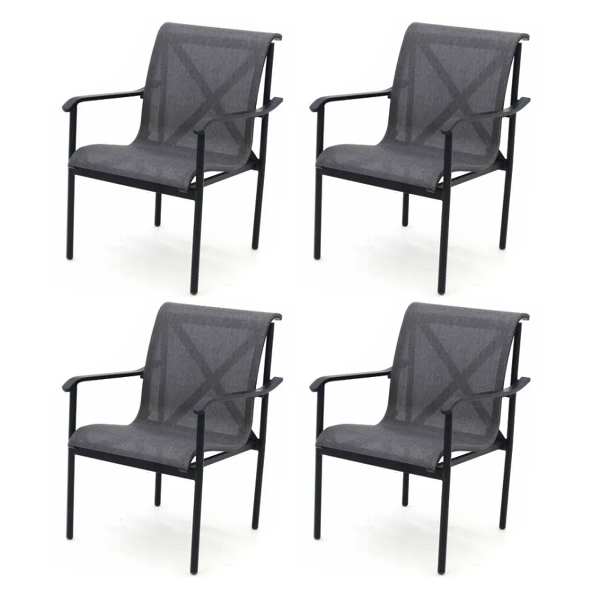 Four Seasons Courtyard Norwalk Outdoor Patio Arm Chair Furniture Set, 4 Pack