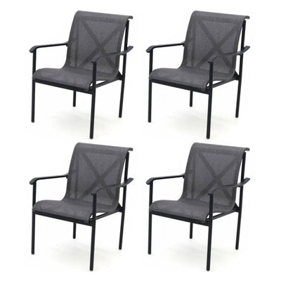 Four Seasons Courtyard Norwalk Outdoor Patio Arm Chair Furniture Set, 4 Pack