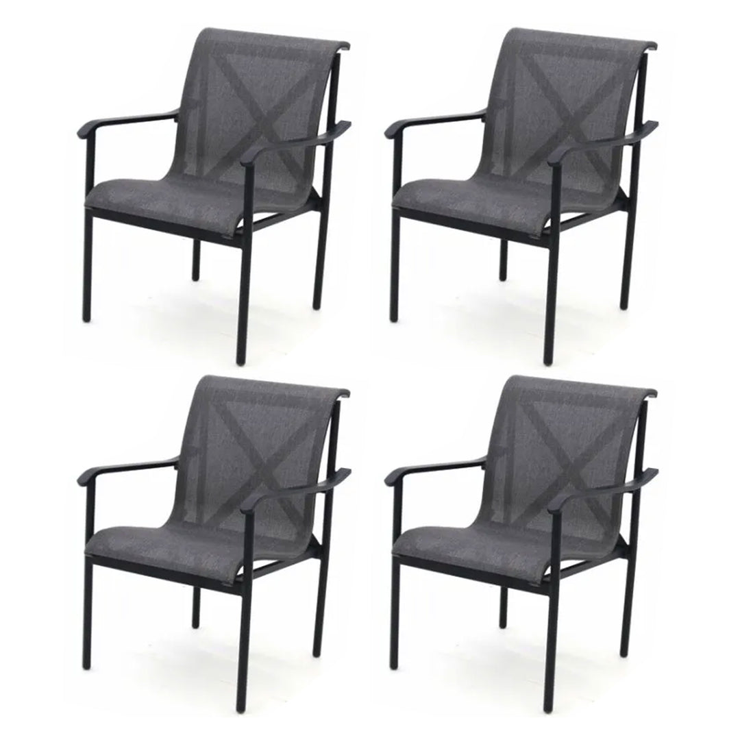 Four Seasons Courtyard Norwalk Sling Fabric with Aluminum Frame Chair (4 Pack)