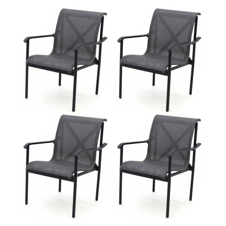 Four Seasons Courtyard Norwalk Sling Fabric with Aluminum Frame Chair (4 Pack)