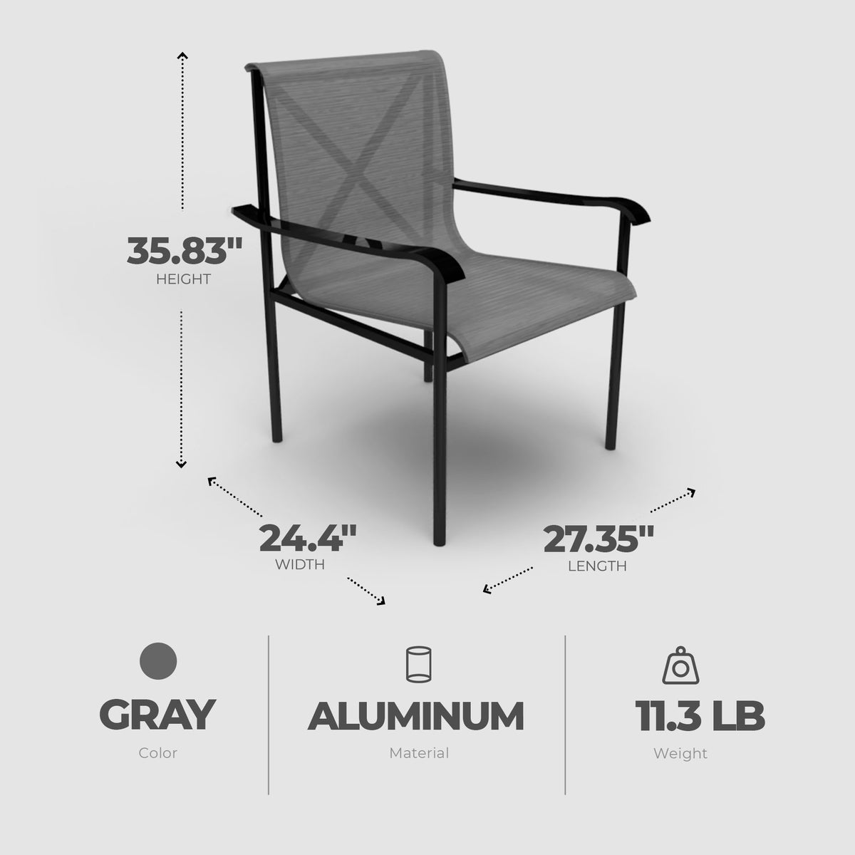 Four Seasons Courtyard Norwalk Outdoor Patio Arm Chair Furniture Set, 4 Pack