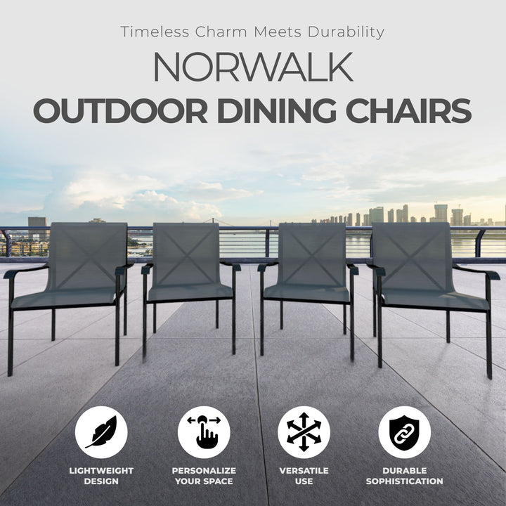 Four Seasons Courtyard Norwalk Sling Fabric with Aluminum Frame Chair (4 Pack)