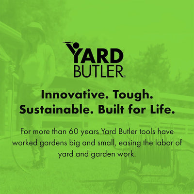 Yard Butler 4 Wheel Heavy Duty Steel Hose Truck Holds 400 Feet of Hose, Black - VMInnovations