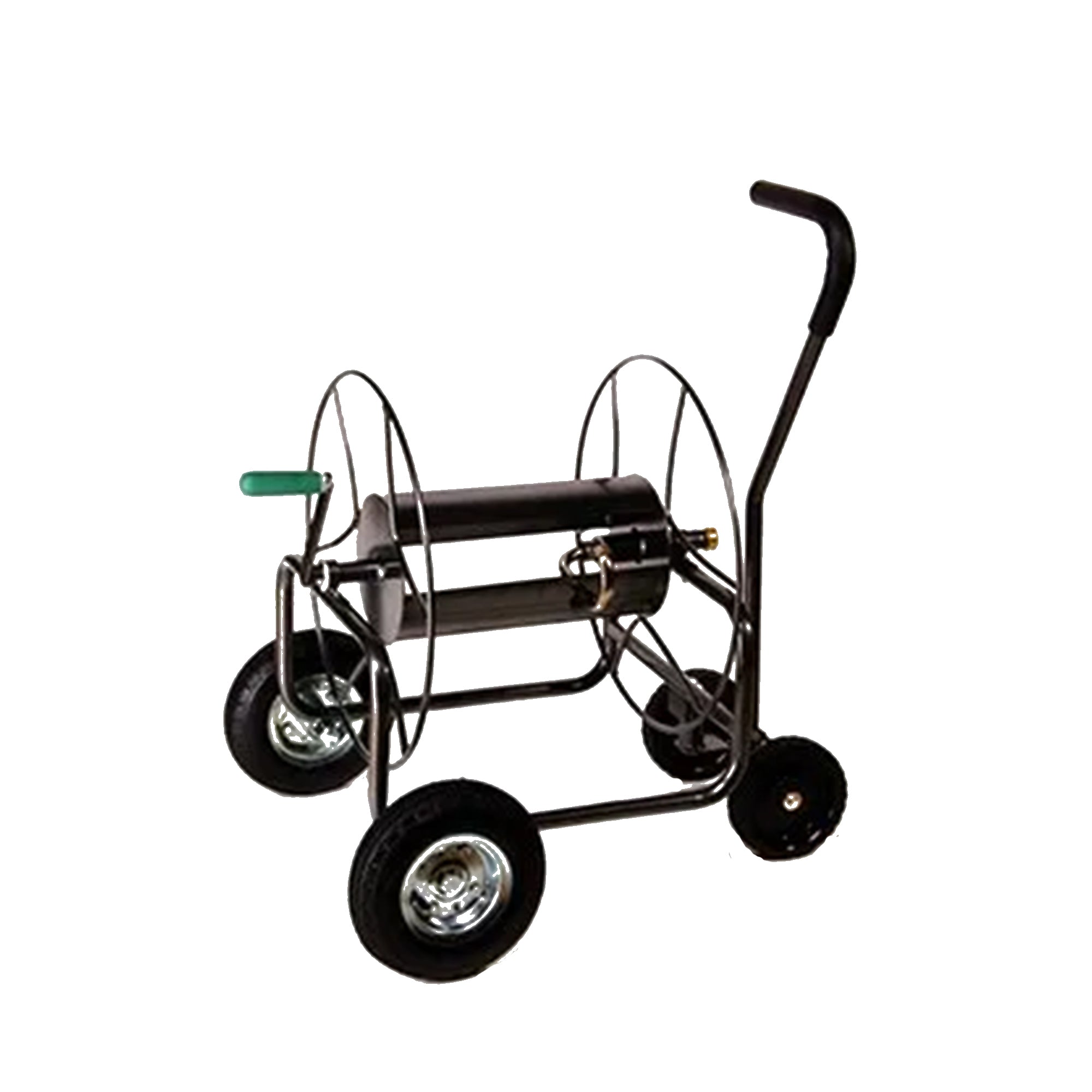 Yard Butler 4 Wheel Heavy Duty Steel Hose Truck Holds 400 Feet of Hose, Black - VMInnovations