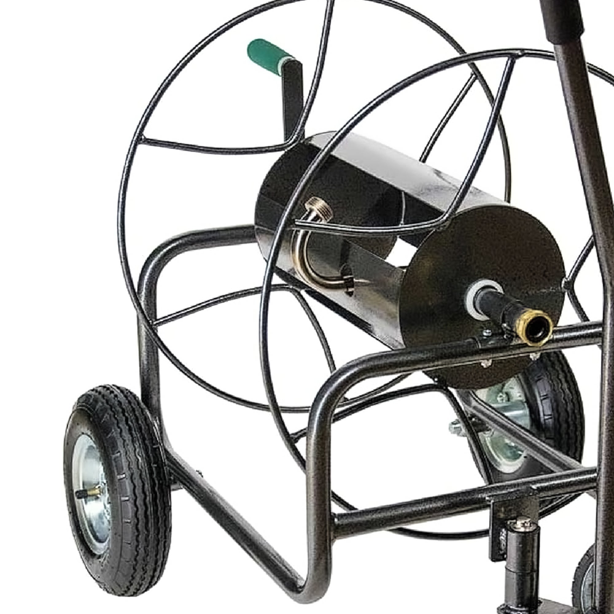 Yard Butler 4 Wheel Heavy Duty Steel Hose Truck Holds 400 Feet of Hose, Black - VMInnovations