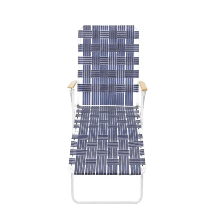 Four Seasons Courtyard High Back Web Chaise Outdoor Lounge Chair, 2pk (Open Box)