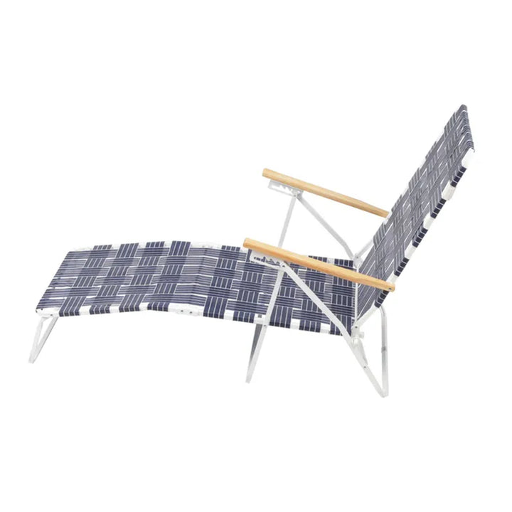 Four Seasons Courtyard High Back Web Chaise Outdoor Lounge Chair, 2pk (Open Box)