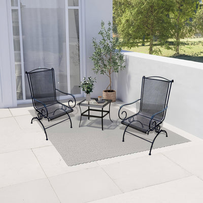 Four Seasons Courtyard Uptown Outdoor Patio Spring Rocker Chair, Black, 2 Pack