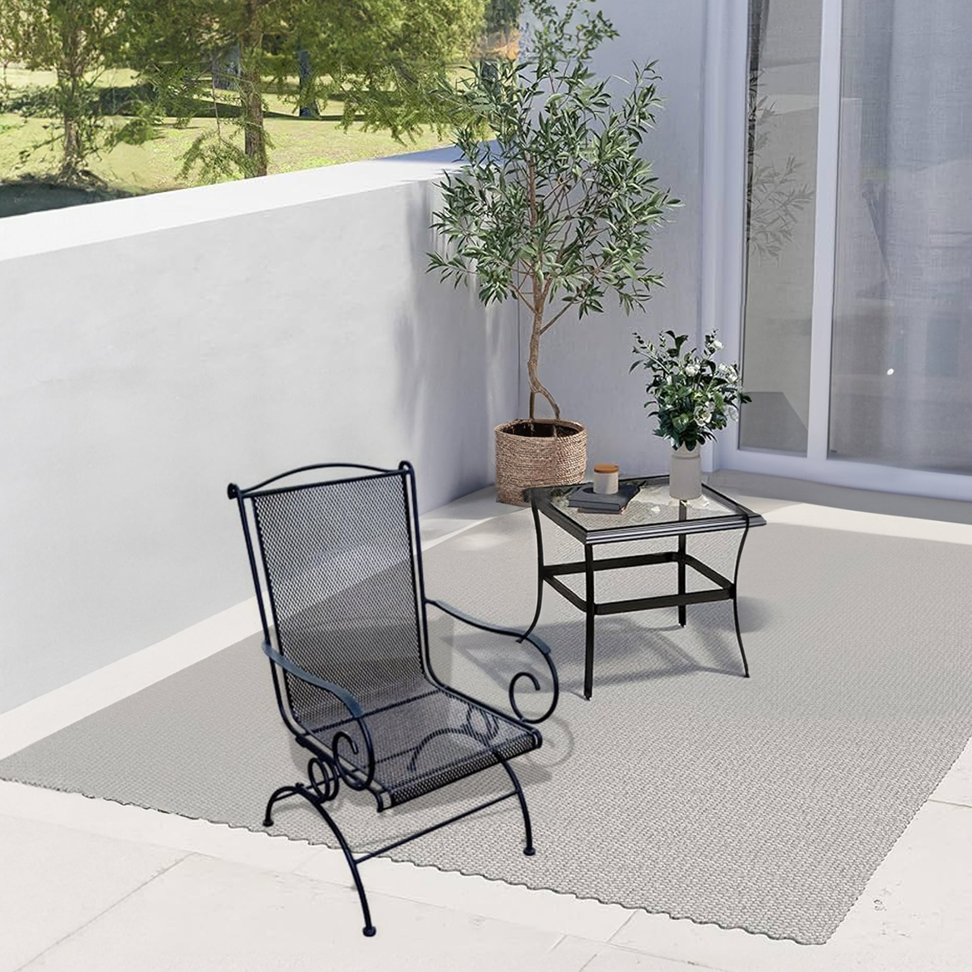Four Seasons Courtyard Uptown Outdoor Patio Spring Rocker Chair, Black, 2 Pack
