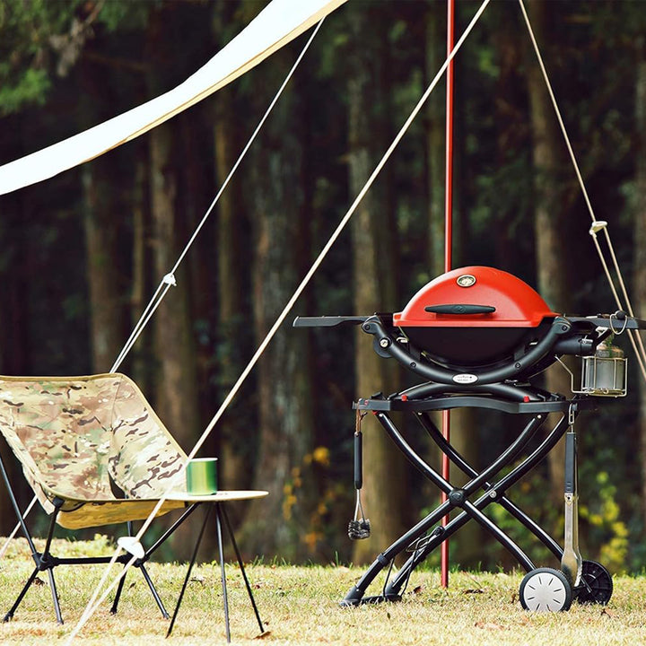 Weber Q Foldable Cart for Q1000 & 2000 Series Grills w/Handle, Black (Used) - VMInnovations