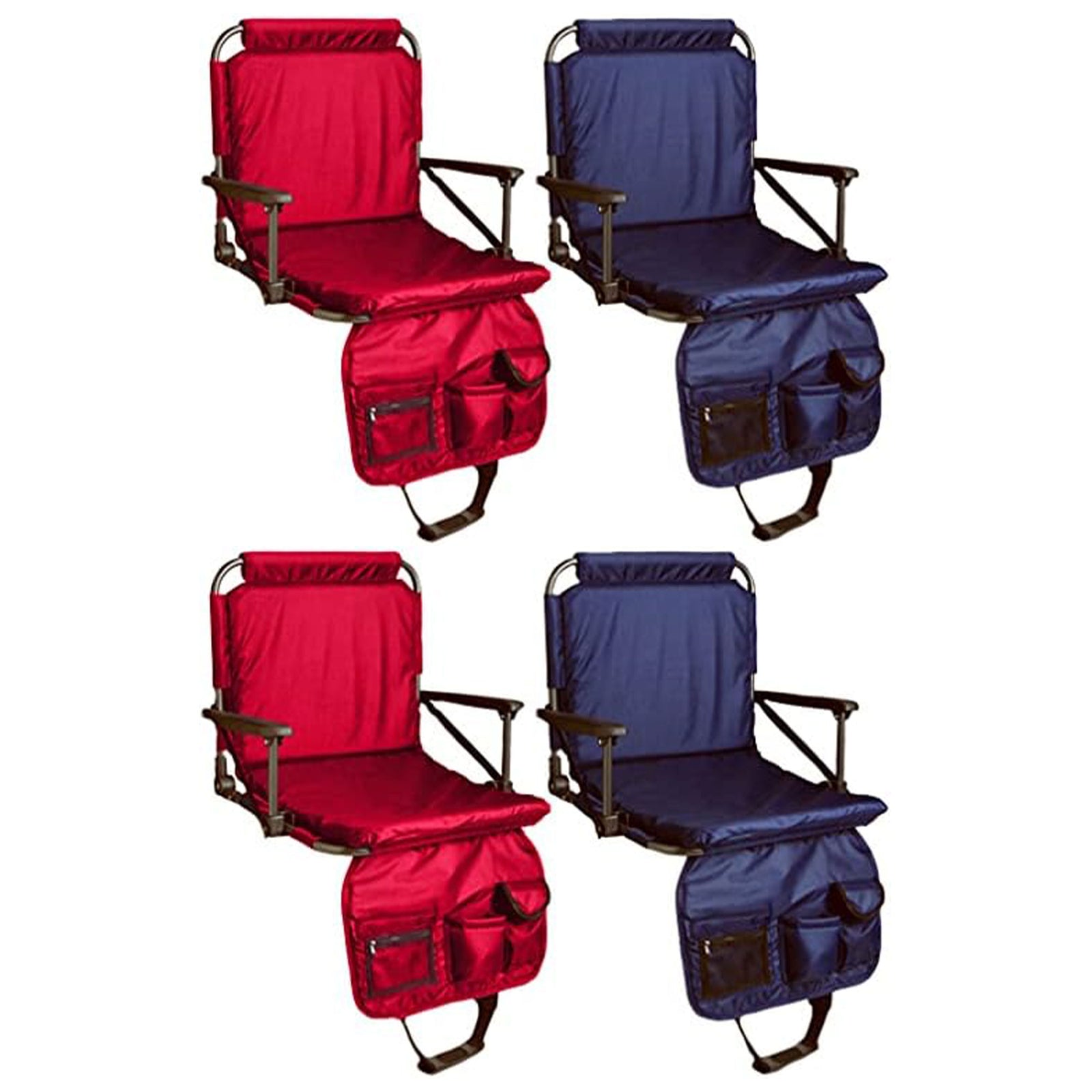 Four Seasons Courtyard Stadium Seat w/Back Support, Multicolor(4 Pack)(Open Box) - VMInnovations