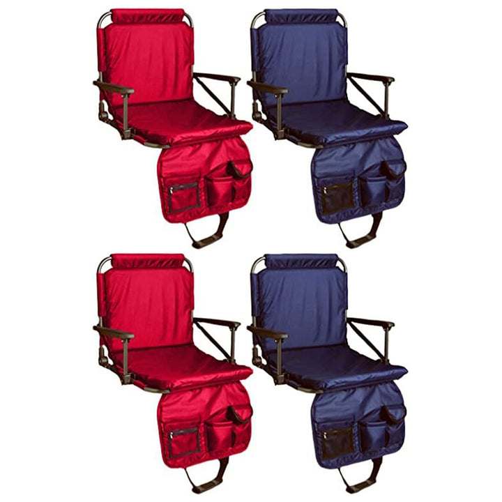 Four Seasons Courtyard Stadium Seat w/Back Support, Multicolor (4 Pack) (Used)