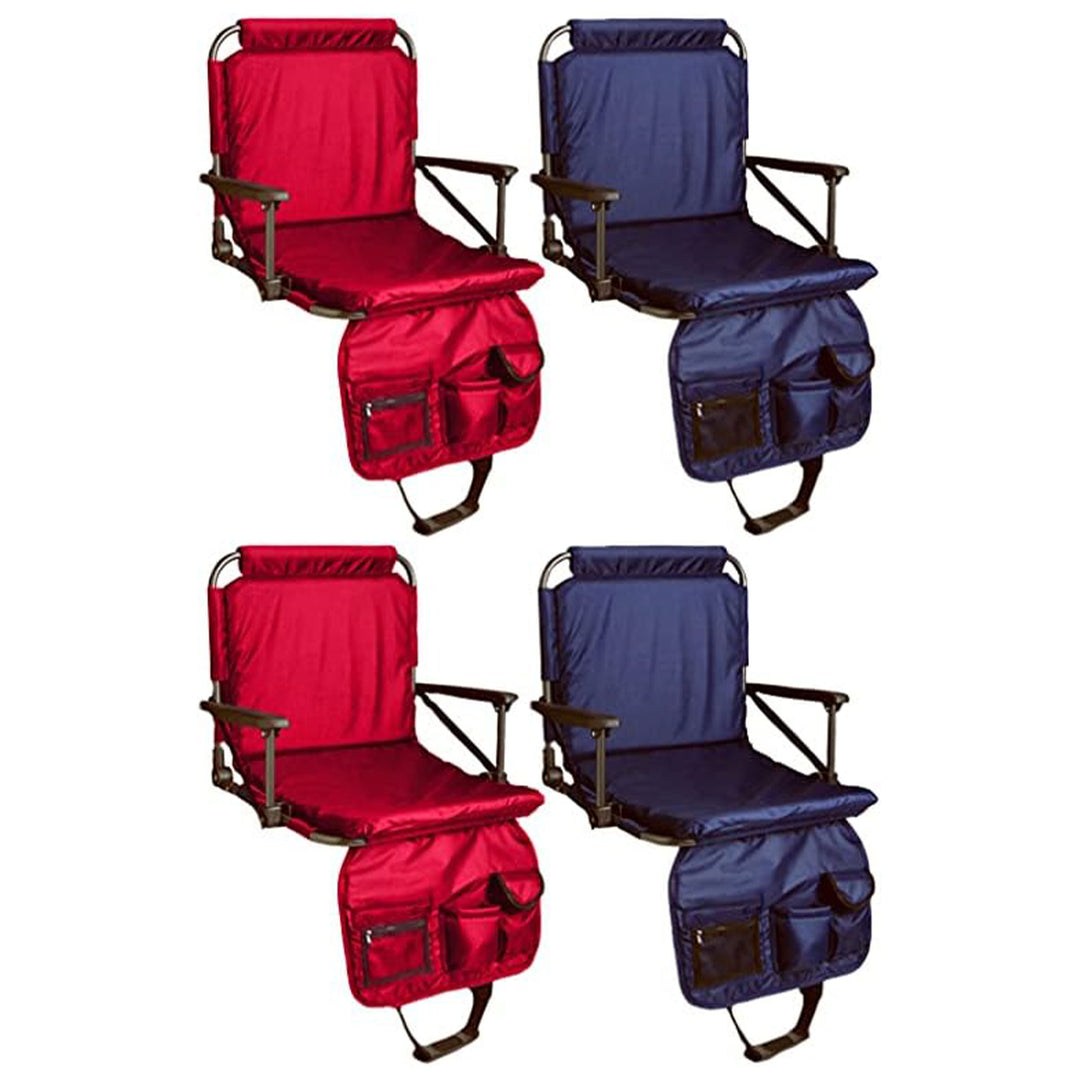 Four Seasons Courtyard Stadium Seat w/Back Support, Multicolor(4 Pack)(Open Box)