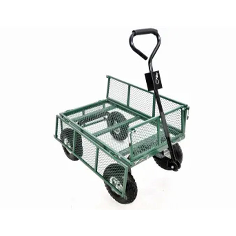 Green Thumb 4 Wheel 38 x 20 Inches Garden Cart w/Removable Mesh Sidewalls (Used)