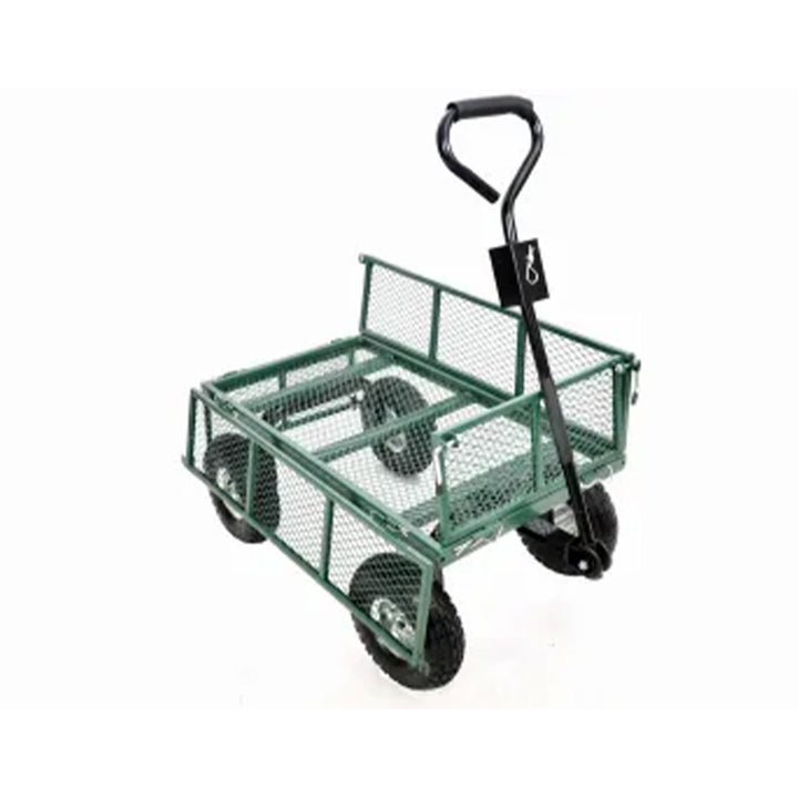 Green Thumb 4 Wheel 38 x 20" Garden Cart w/Removable Mesh Sidewalls (Open Box)