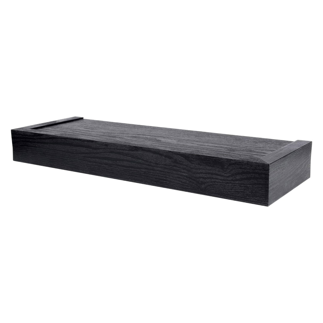 Four Seasons Courtyard 18 Inch Modern Floating Shelf Holds 15 lbs, 2 Pack, Black