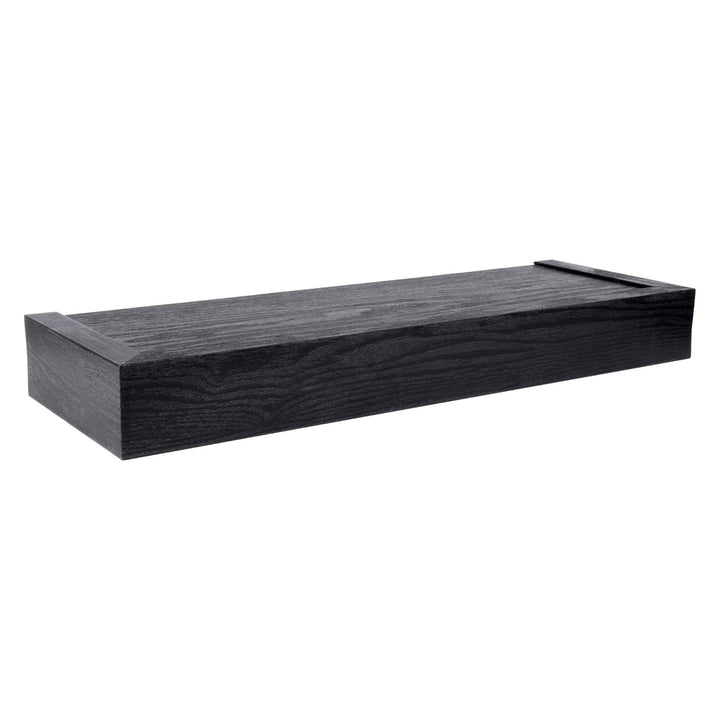 Four Seasons Courtyard 18 Inch Modern Floating Shelf Holds 15 lbs, 2 Pack, Black