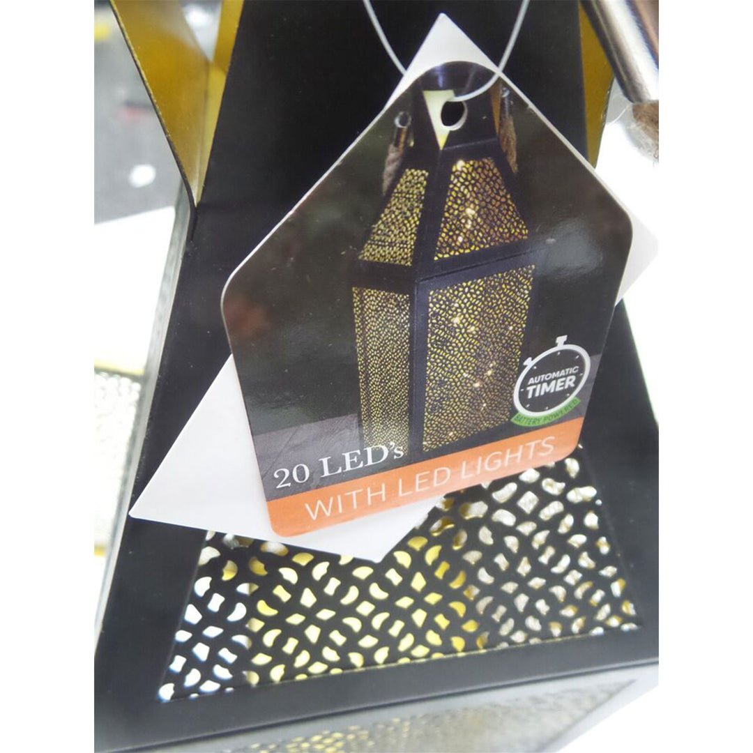 Four Seasons Courtyard 16 Inch Battery Powered 20 LED Filigree Lantern, 2 Pack - VMInnovations