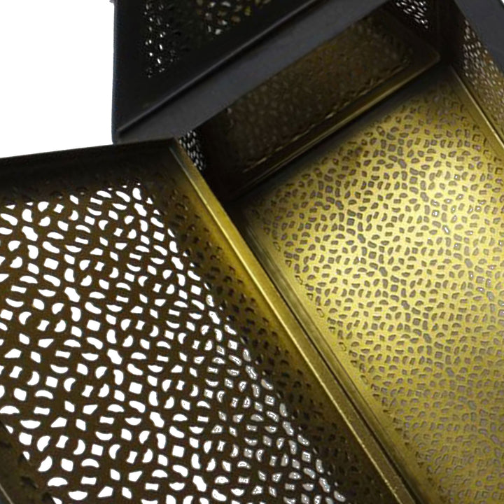 Four Seasons Courtyard 16 Inch Battery Powered 20 LED Filigree Lantern, 2 Pack