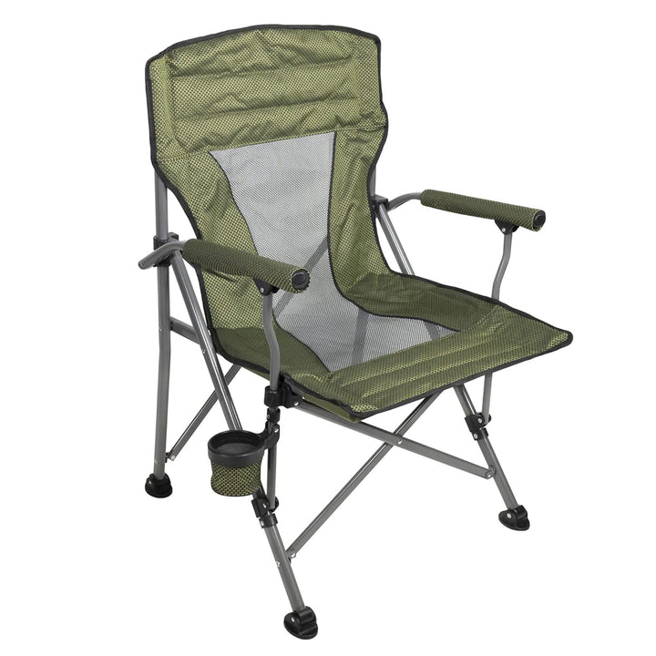 Four Seasons Courtyard Quad Sports Arm Chair with Lumbar Support, Green (4 Pack)