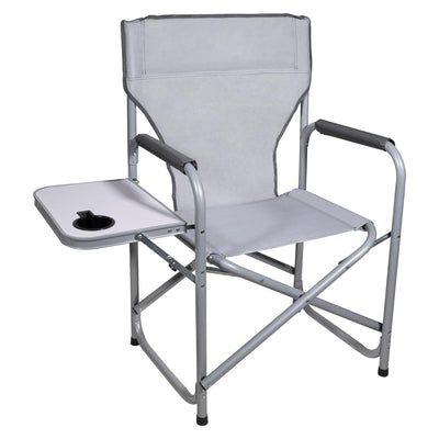 Four Seasons Courtyard Polyester Director's Chair with Side Table, Gray (6 Pack) - VMInnovations