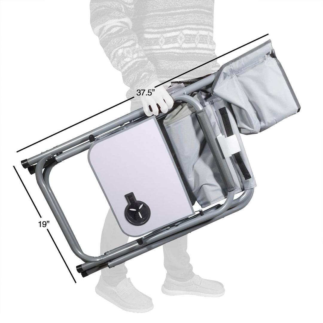 Four Seasons Courtyard Director's Chair w/Side Table, Gray (6pk) (Open Box) - VMInnovations