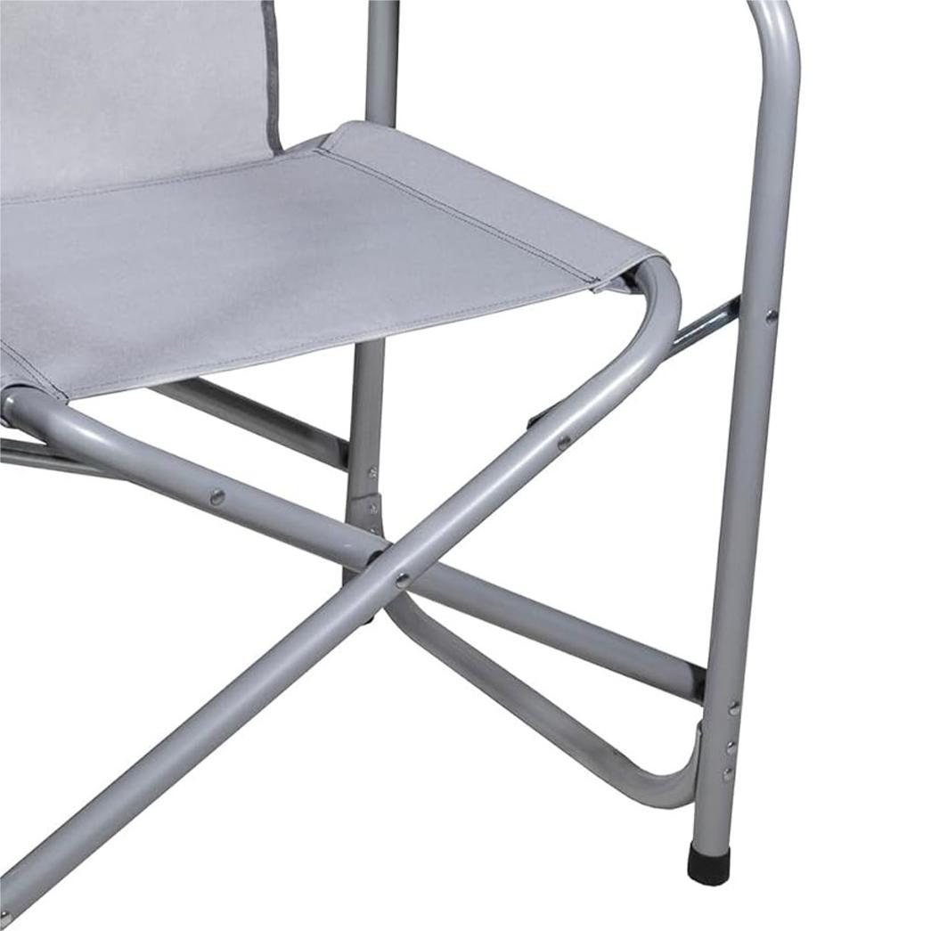 Four Seasons Courtyard Polyester Director's Chair with Side Table, Gray (6 Pack) - VMInnovations