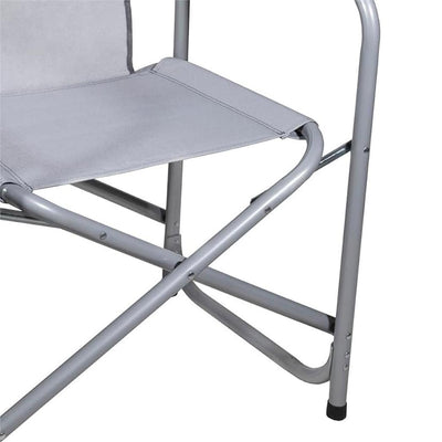 Four Seasons Courtyard Polyester Director's Chair with Side Table, Gray (6 Pack) - VMInnovations