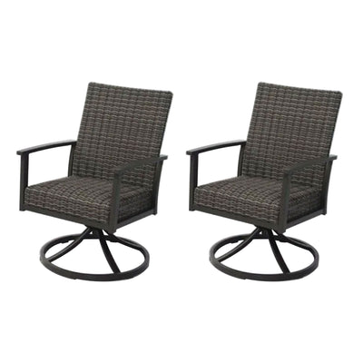 Four Seasons Courtyard Nantucket Woven Swivel Rocker with Steel Frame (2 Pack)