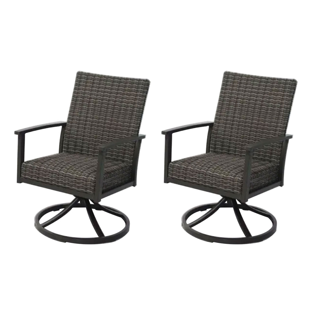 Four Seasons Courtyard Nantucket Woven Swivel Rocker with Steel Frame (2 Pack)
