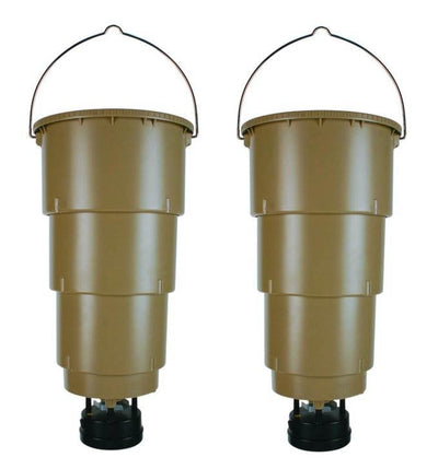 Moultrie 5 gal Hanging Deer Game Feeder w/ Programmable Timer, No Assembly, 2pk