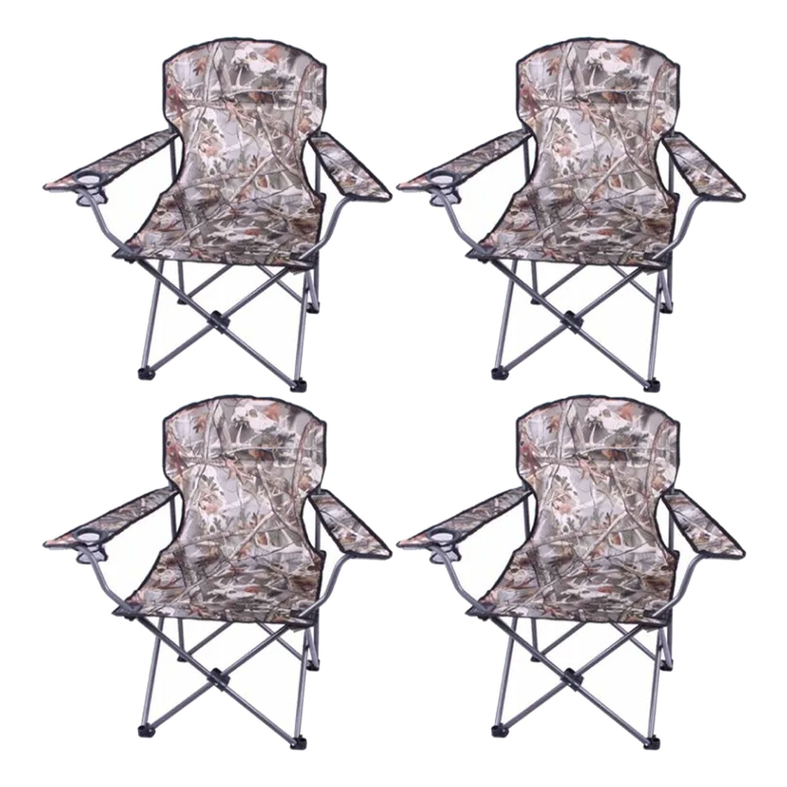 Four Seasons Courtyard Polyester Arm Chair w/Durable Steel Frame, Camo(Open Box) - VMInnovations