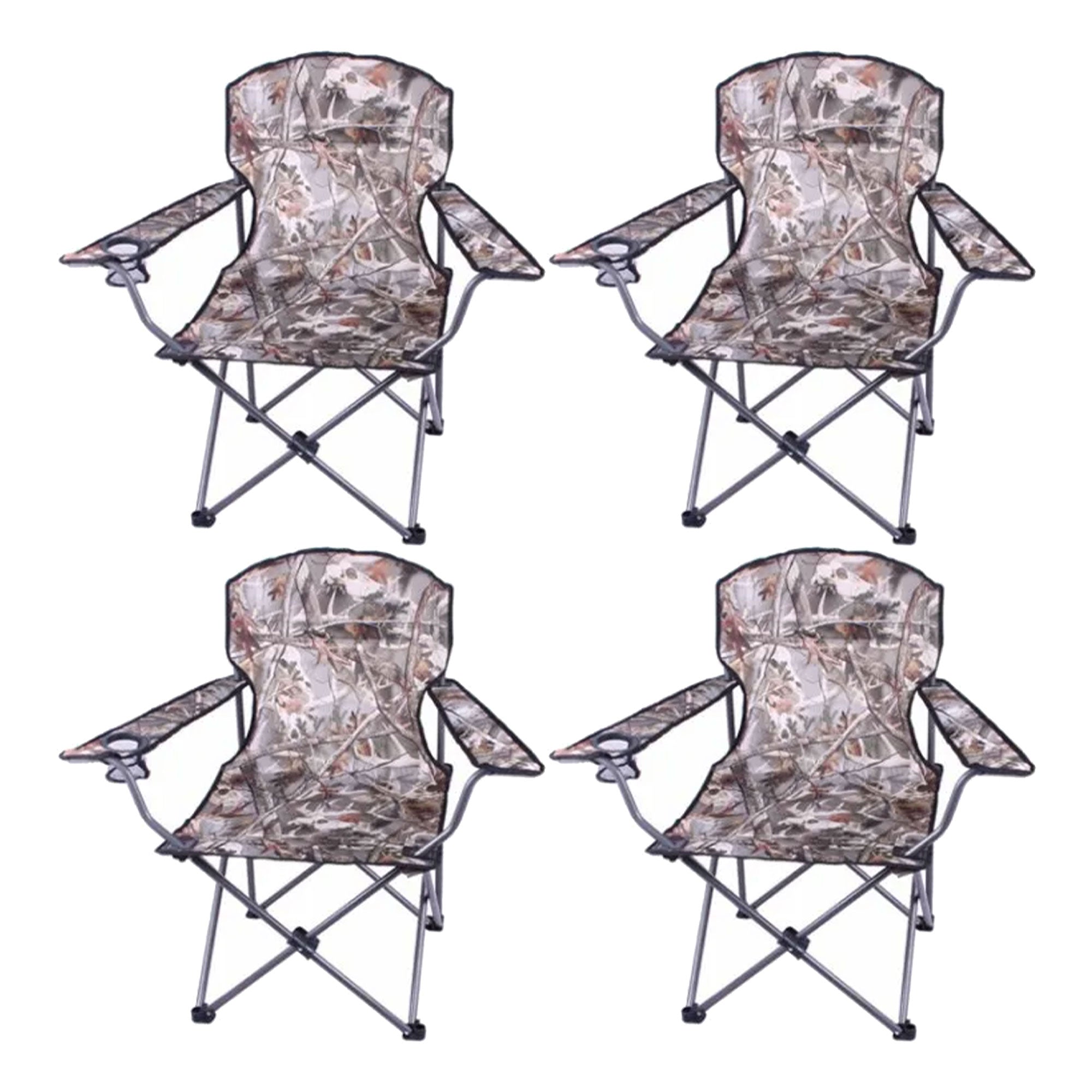 Four Seasons Courtyard Oversized Polyester Arm Chair w/Durable Steel Frame, Camo - VMInnovations