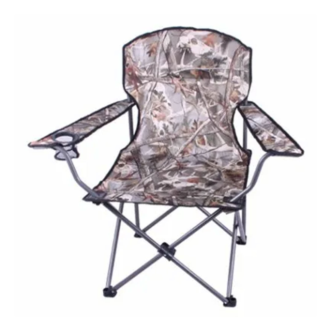 Four Seasons Courtyard Polyester Arm Chair w/Durable Steel Frame, Camo(Open Box)