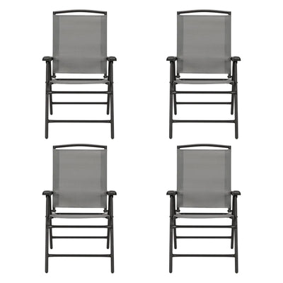 Four Seasons Courtyard Sunny Isles Steel Folding Chair, Gray (4 Pack) (Open Box)