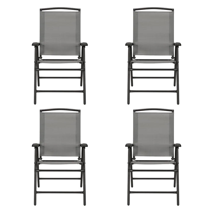 Four Seasons Courtyard Sunny Isles Outdoor Steel Folding Chair, Gray (4 Pack)